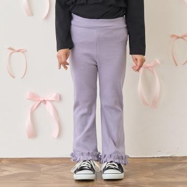 【ともパン】荷葉邊下襬褶皺喇叭褲