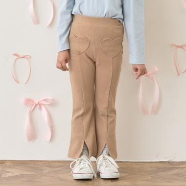 【ともパン】愛心口袋開衩喇叭褲