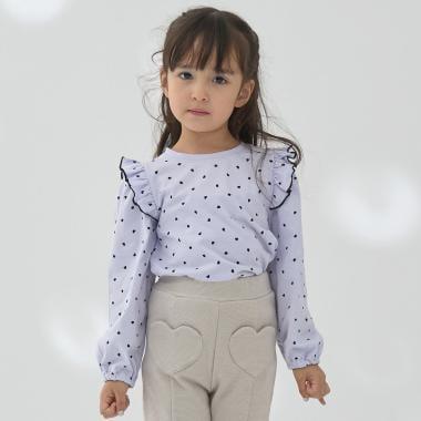 【軟棉】帶荷葉邊泡泡袖多款全印花T恤