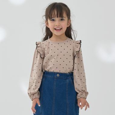 【軟棉】帶荷葉邊泡泡袖多款全印花T恤