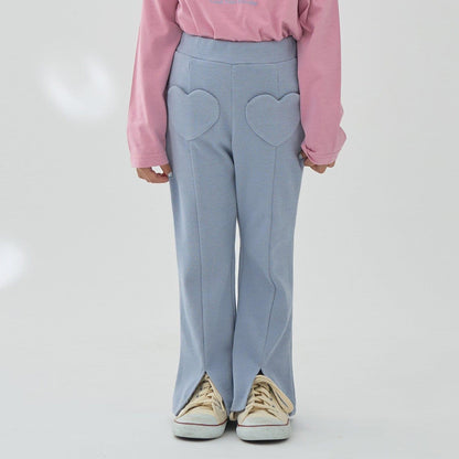 【ともパン】愛心口袋開衩喇叭褲