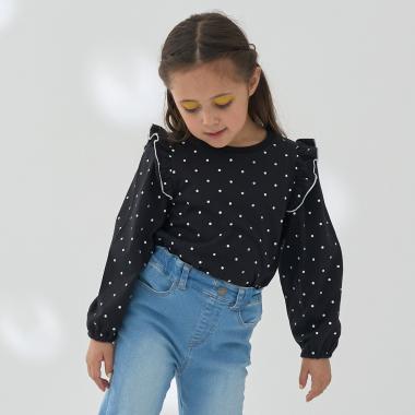 【軟棉】帶荷葉邊泡泡袖多款全印花T恤