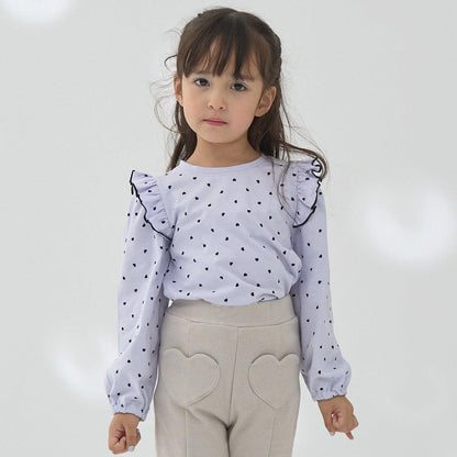 【軟棉】帶荷葉邊泡泡袖多款全印花T恤