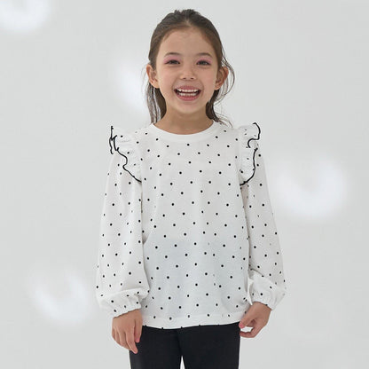 【軟棉】帶荷葉邊泡泡袖多款全印花T恤