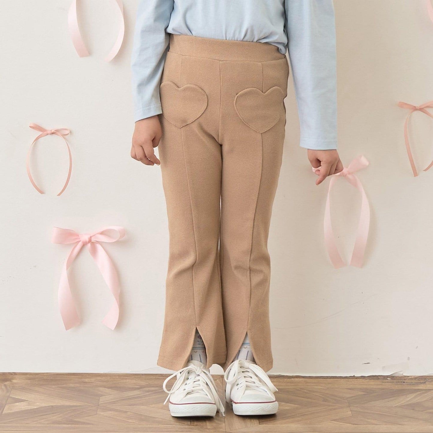 【ともパン】愛心口袋開衩喇叭褲