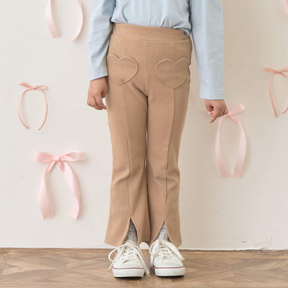 【ともパン】愛心口袋開衩喇叭褲