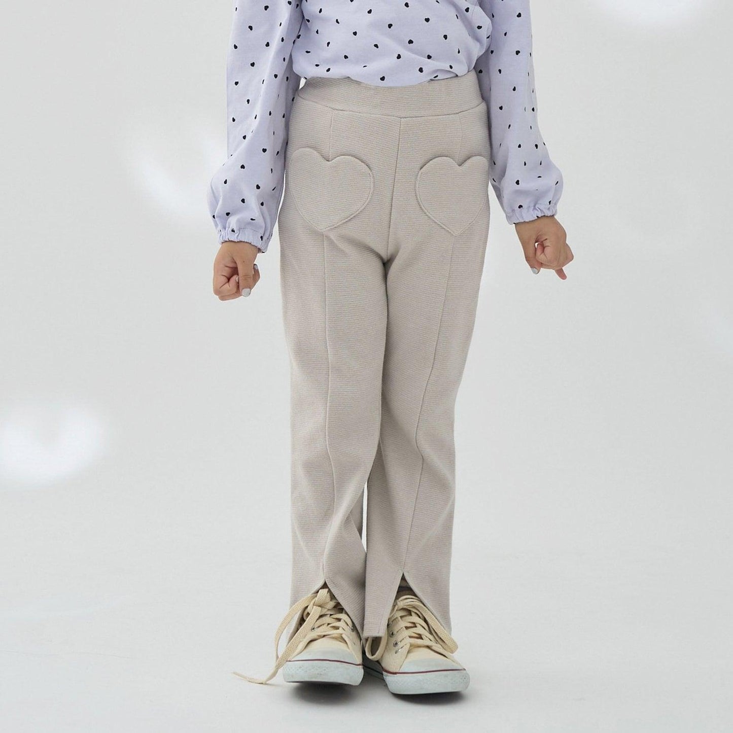 【ともパン】愛心口袋開衩喇叭褲