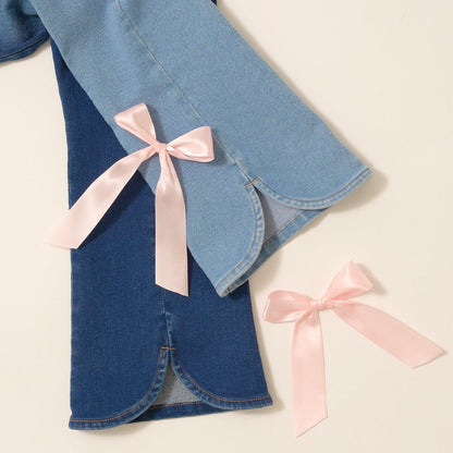 【修身剪裁】後開衩喇叭褲