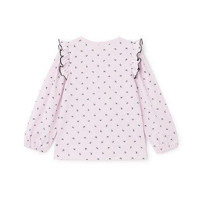 【軟棉】帶荷葉邊泡泡袖多款全印花T恤