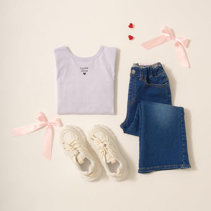 【修身剪裁】後開衩喇叭褲