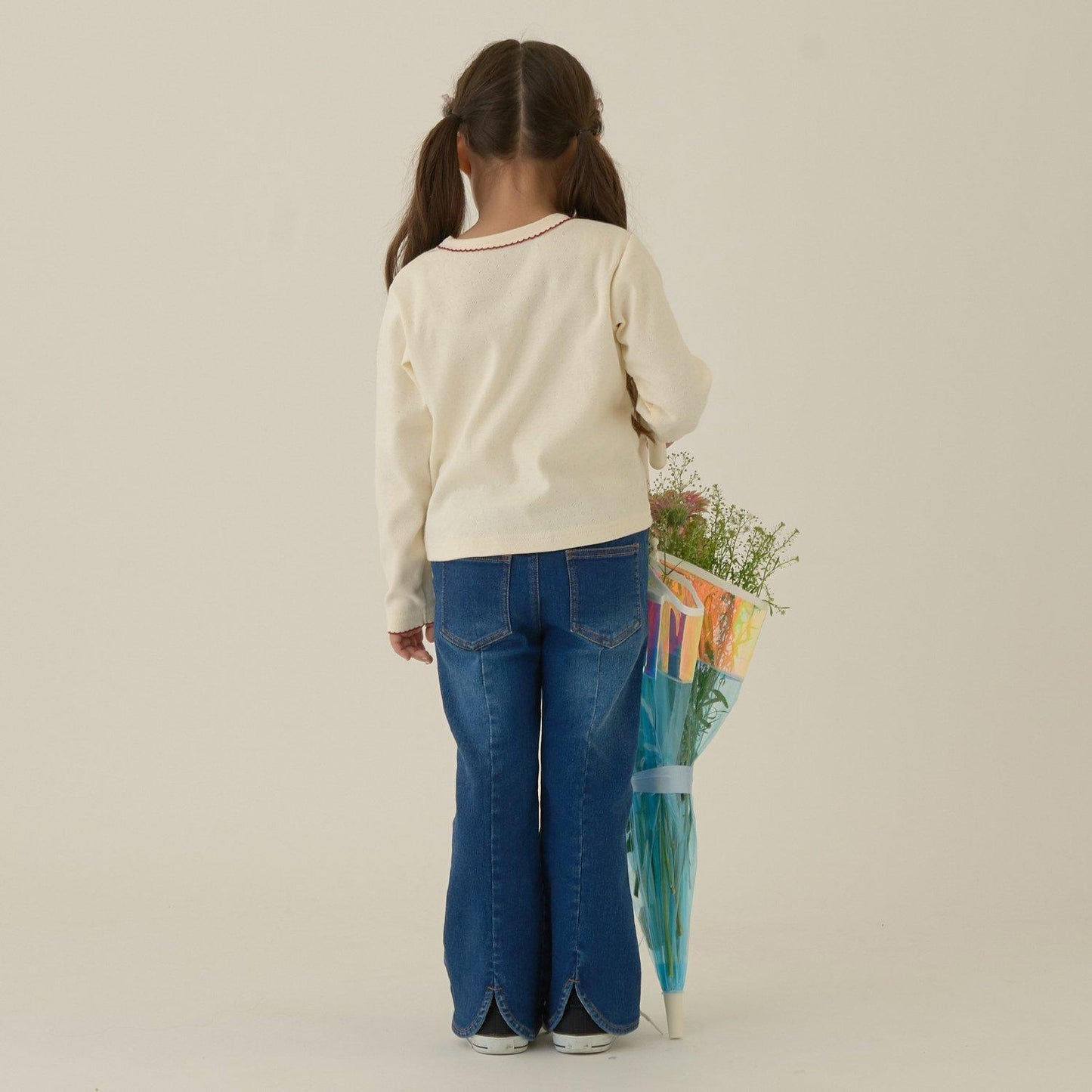 【修身剪裁】後開衩喇叭褲