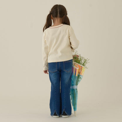 【修身剪裁】後開衩喇叭褲