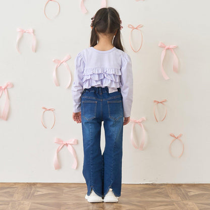 【修身剪裁】後開衩喇叭褲