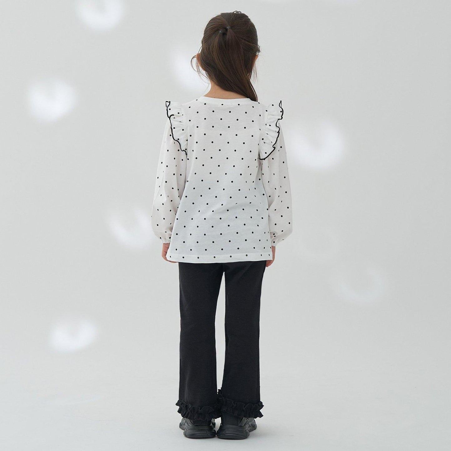 【軟棉】帶荷葉邊泡泡袖多款全印花T恤