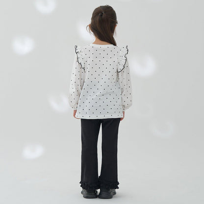 【軟棉】帶荷葉邊泡泡袖多款全印花T恤