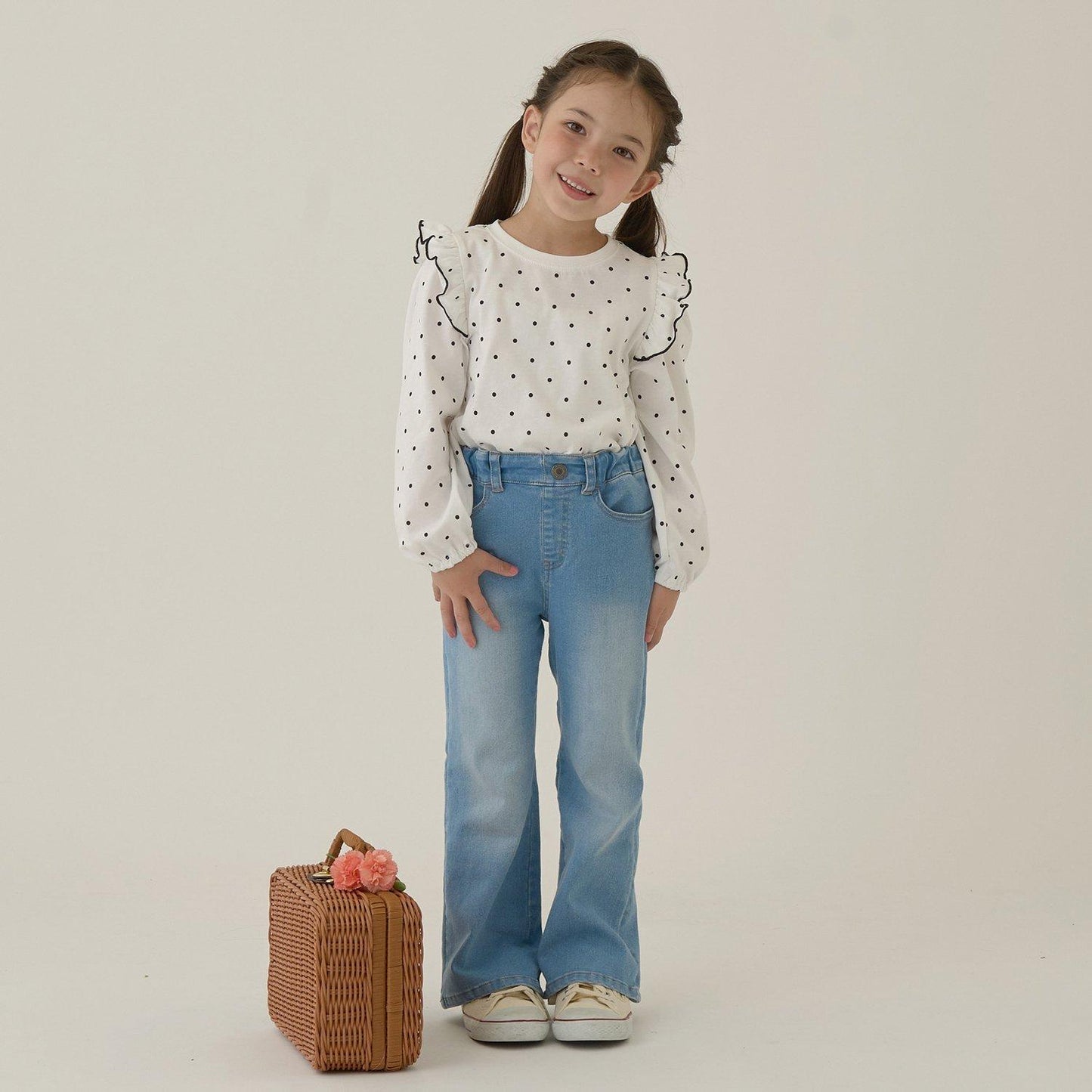 【軟棉】帶荷葉邊泡泡袖多款全印花T恤