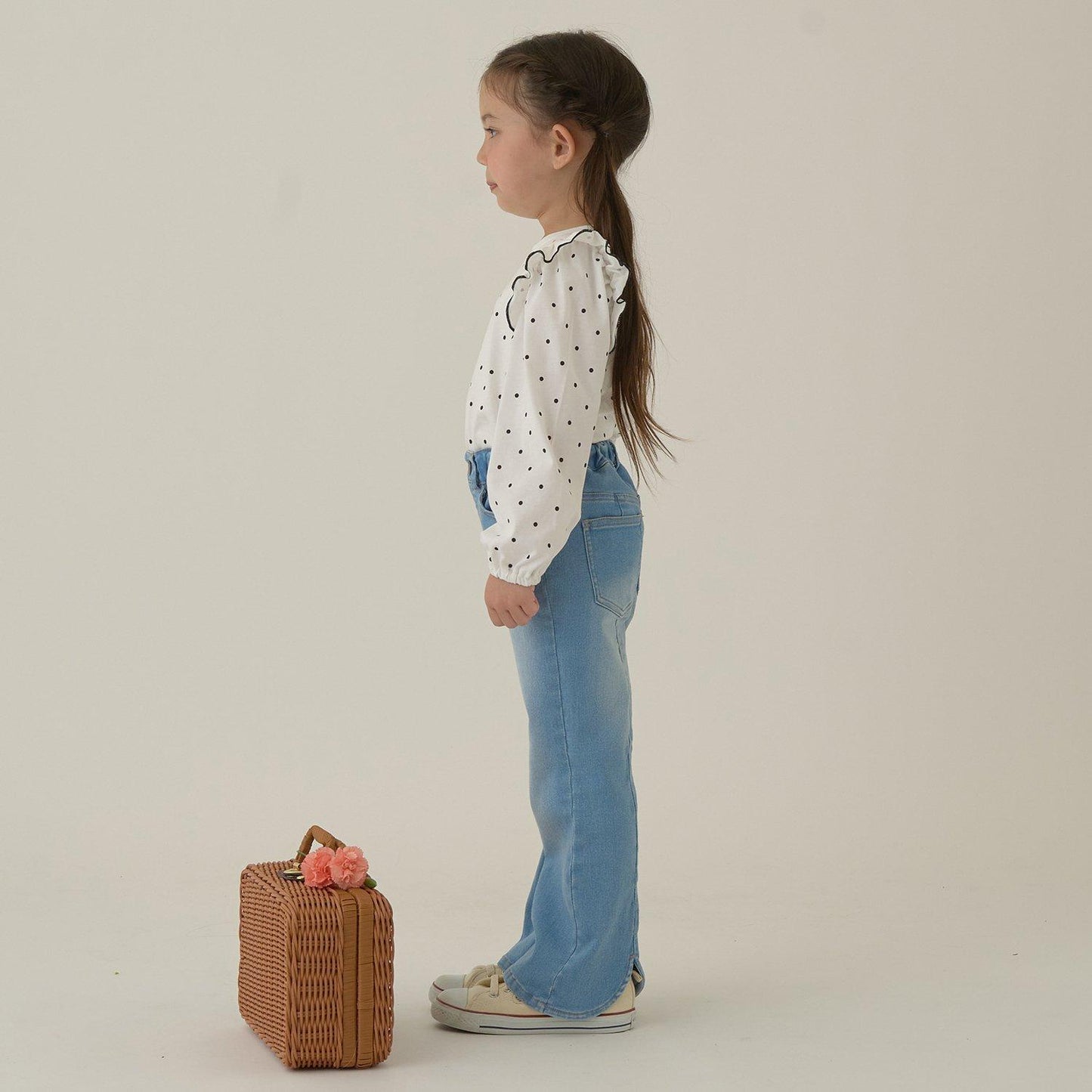 【修身剪裁】後開衩喇叭褲