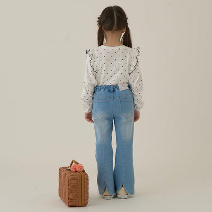 【修身剪裁】後開衩喇叭褲