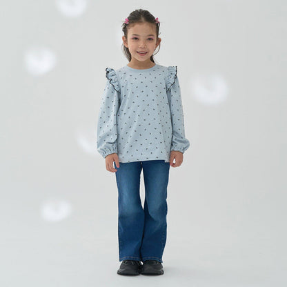 【軟棉】帶荷葉邊泡泡袖多款全印花T恤