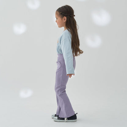 【ともパン】愛心口袋開衩喇叭褲