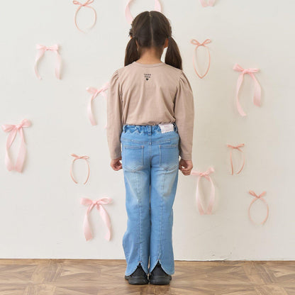 【修身剪裁】後開衩喇叭褲