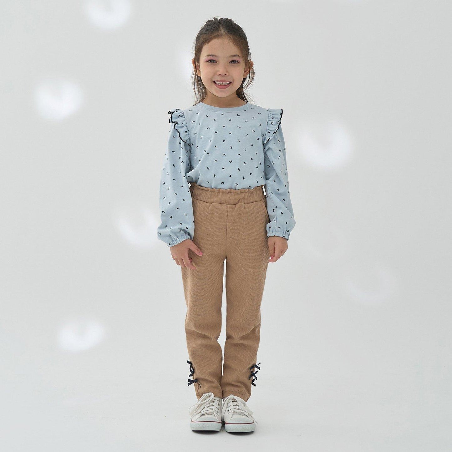 【軟棉】帶荷葉邊泡泡袖多款全印花T恤