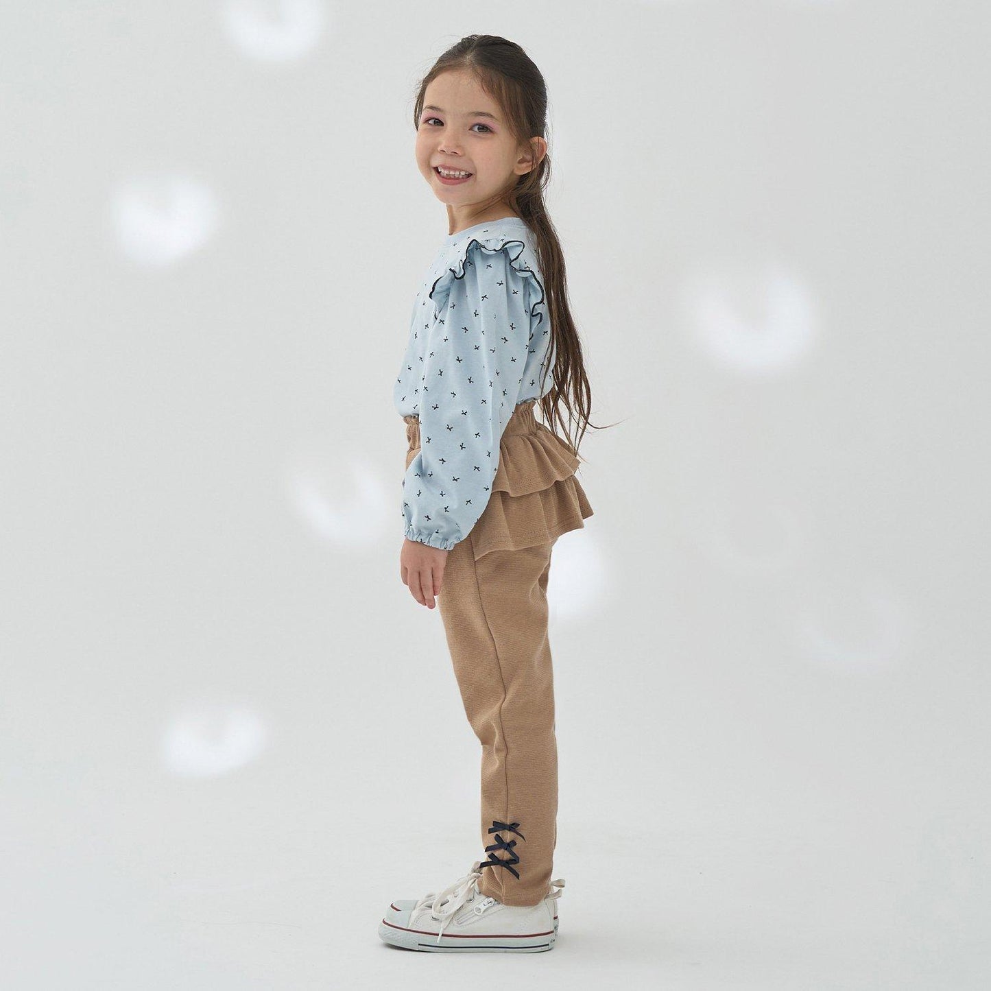 【軟棉】帶荷葉邊泡泡袖多款全印花T恤