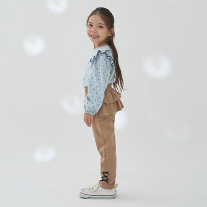 【軟棉】帶荷葉邊泡泡袖多款全印花T恤