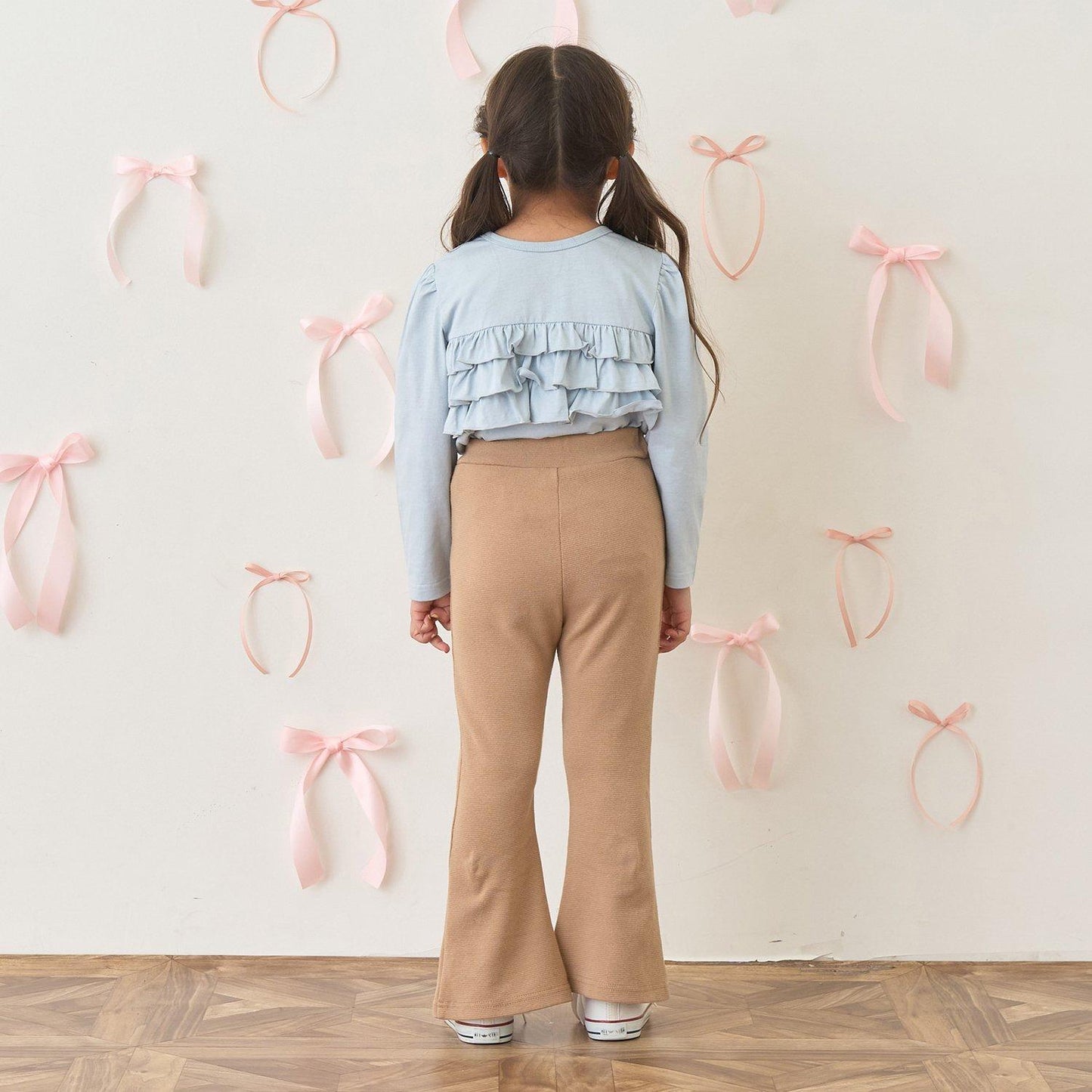 【ともパン】愛心口袋開衩喇叭褲