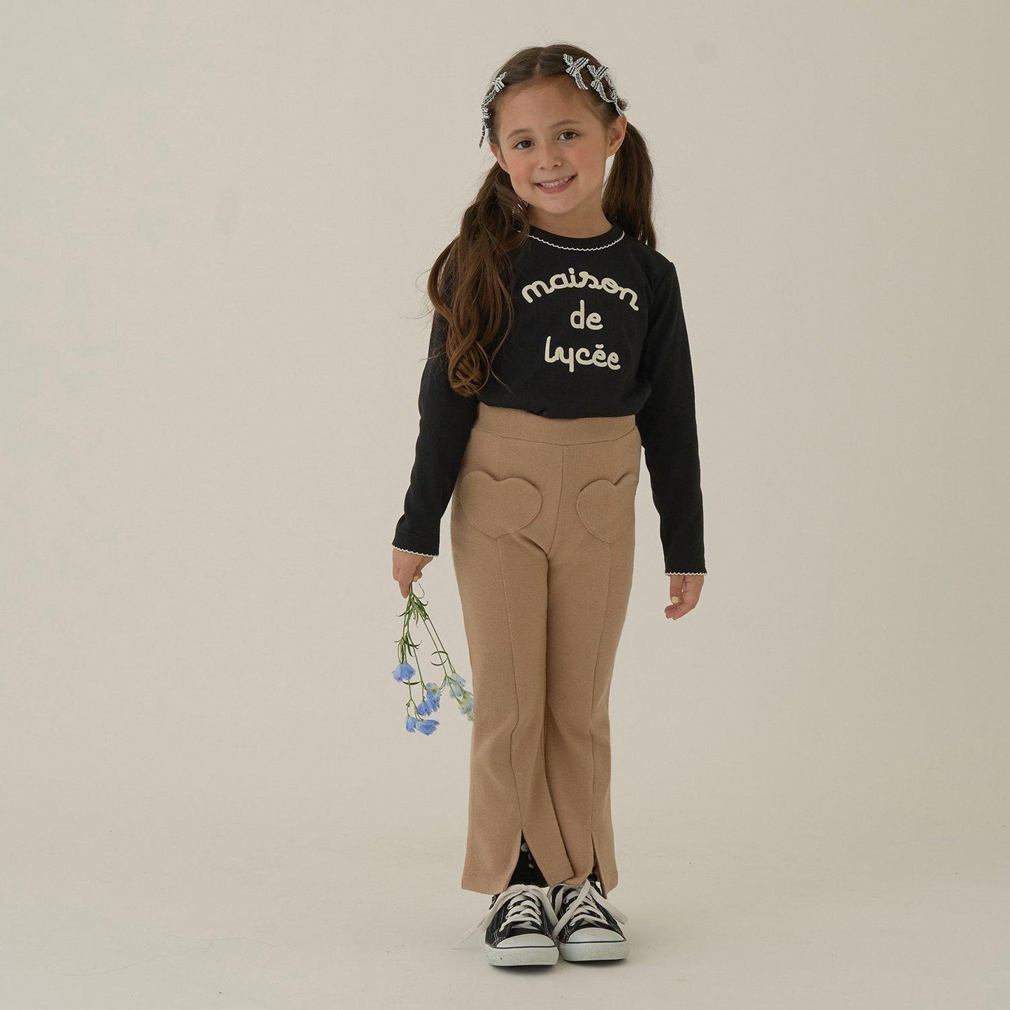 【ともパン】愛心口袋開衩喇叭褲