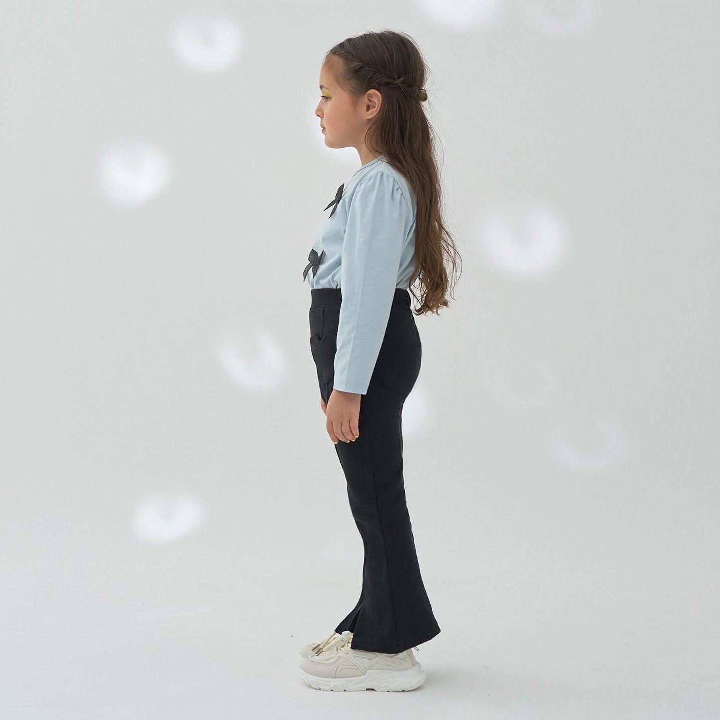 【ともパン】愛心口袋開衩喇叭褲