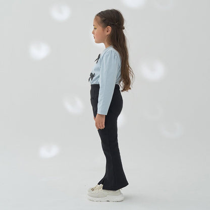 【ともパン】愛心口袋開衩喇叭褲