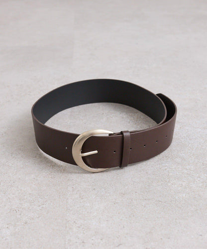 ラウンドバックルワイドベルト