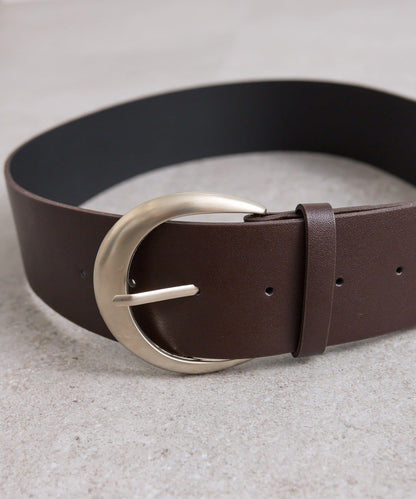 ラウンドバックルワイドベルト