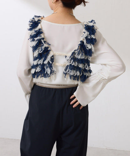 【ロングシーズン使える】クロップドニットベスト