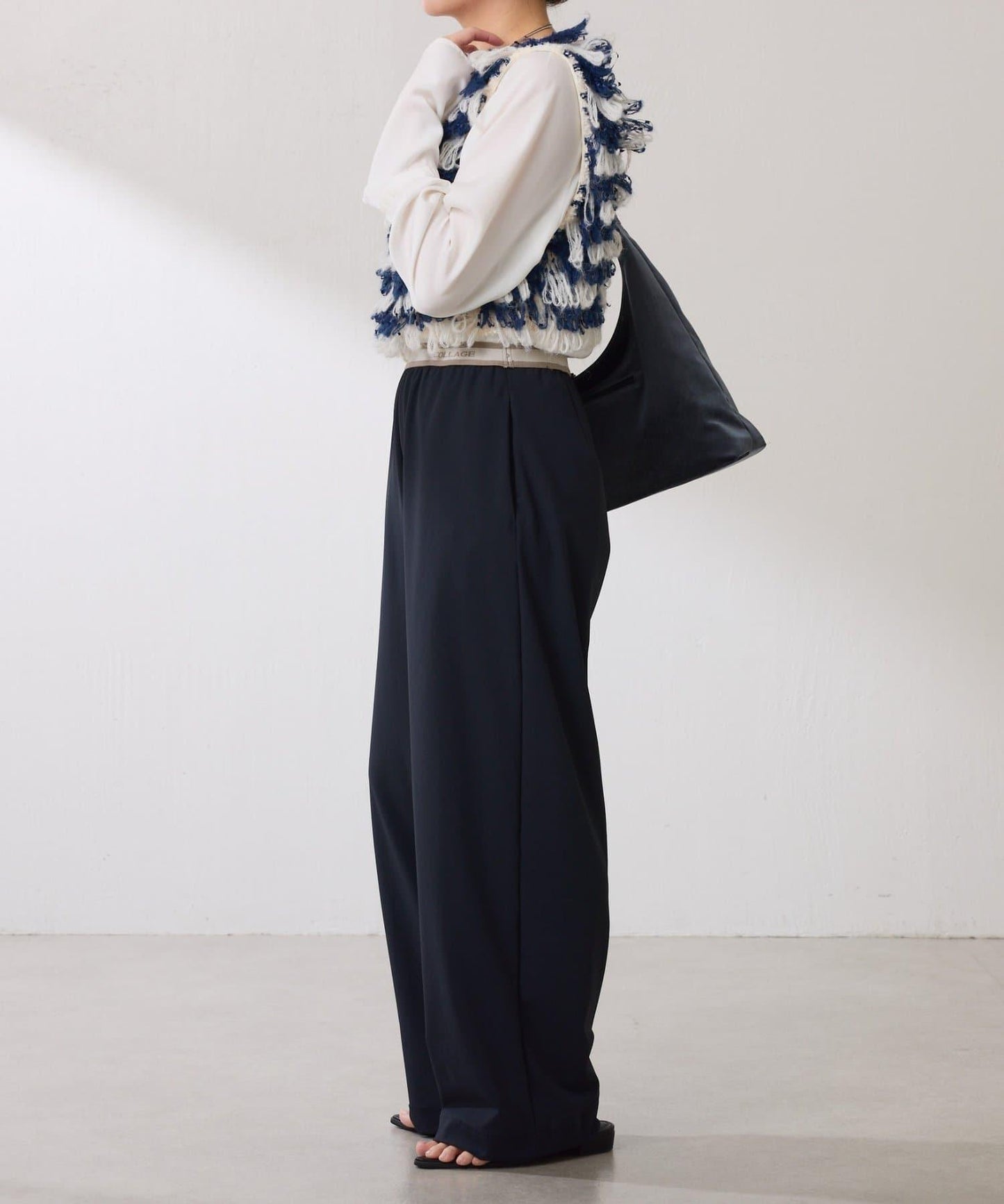 【ロングシーズン使える】クロップドニットベスト