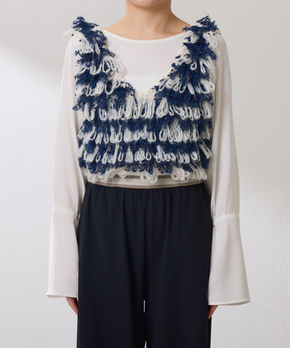 【ロングシーズン使える】クロップドニットベスト