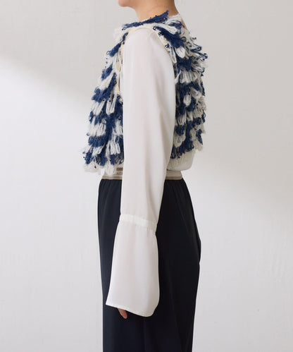 【ロングシーズン使える】クロップドニットベスト