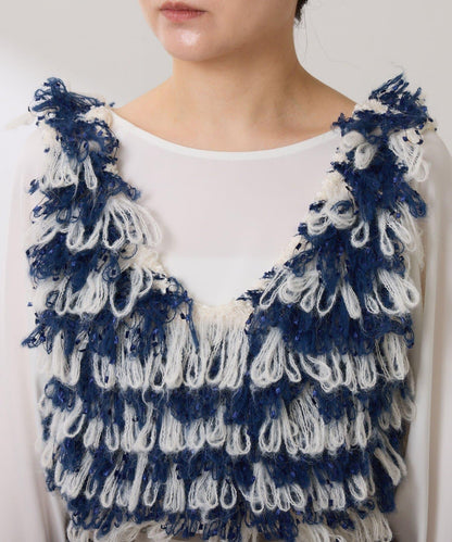 【ロングシーズン使える】クロップドニットベスト