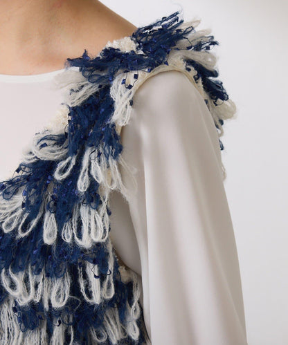 【ロングシーズン使える】クロップドニットベスト