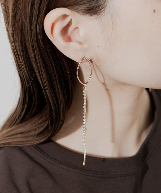 水晶長鏈耳環