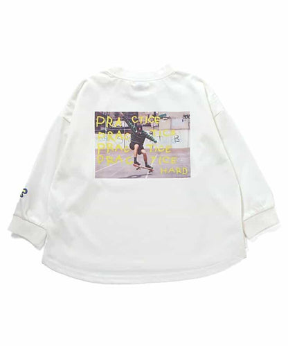 寬鬆剪裁後背印花長袖T恤_UV防曬_接觸冷感_吸溼速幹