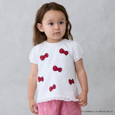 【《三麗歐》】蝴蝶結貼布T恤