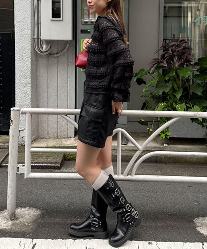 水手領彩色蕾絲荷葉邊上衣