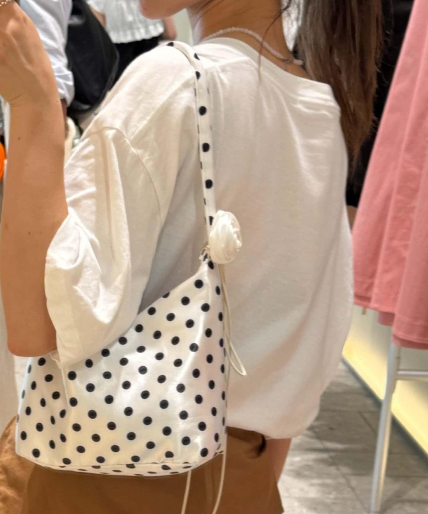 【CIAOPANIC TYPY】帶玫瑰吊墜緞面包