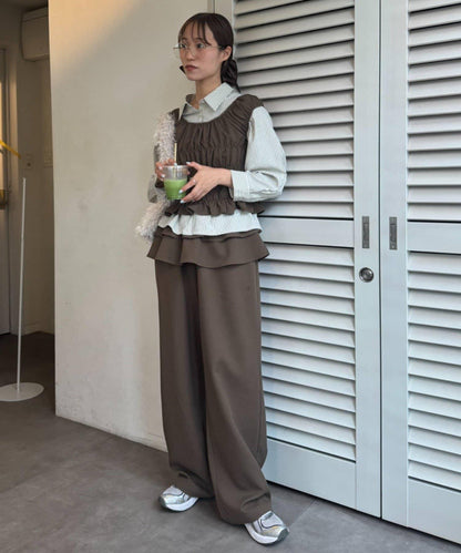 【TERIO韓國企劃】帶褶邊的西褲