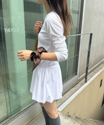 【TERIO韓國企劃】下襬荷葉邊氣球短袖T恤