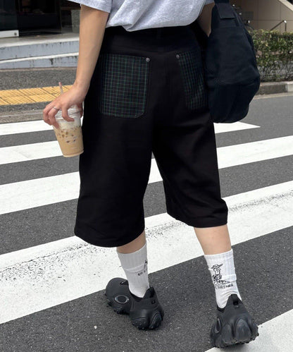 【男女通用】格紋口袋短褲