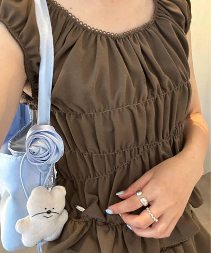 【CIAOPANIC TYPY】帶玫瑰吊墜緞面包