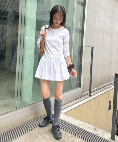 【TERIO韓國企劃】下襬荷葉邊氣球短袖T恤